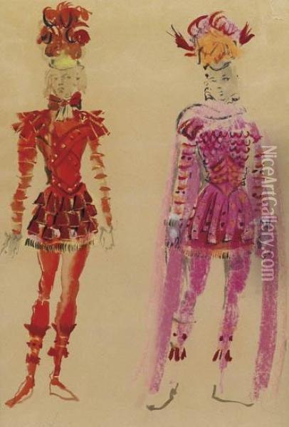 Deux Costumes Pour Le Theatre Oil Painting - Christian Berard
