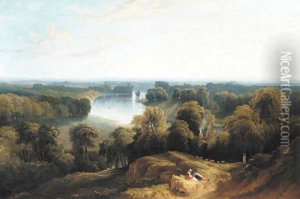 A View Of The Thames From Richmond Hill Oil Painting - John Martin