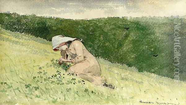 Four Leaf Clover Oil Painting - Winslow Homer