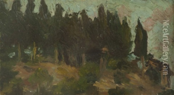Paesaggio Oil Painting - Pompeo Massani