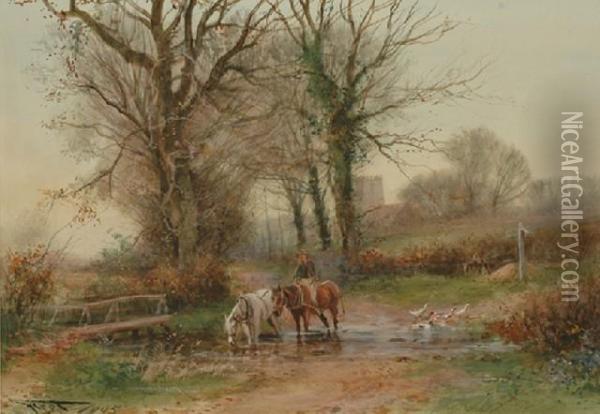 Near Suffolk Oil Painting - Henry Charles Fox