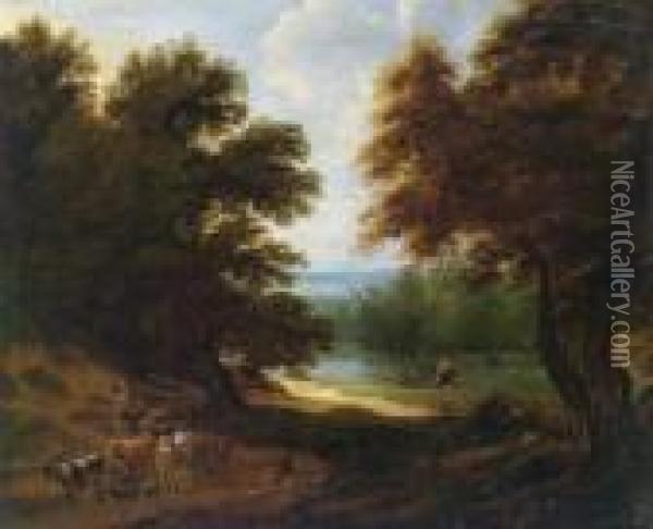 Waldige Hugellandschaft Oil Painting - Jaques D'Arthois