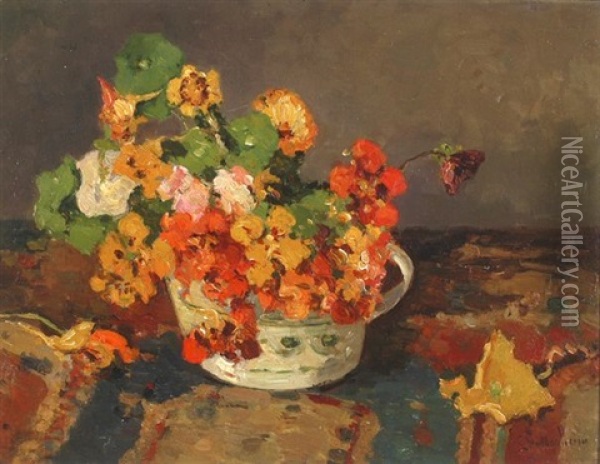 Still Life Of Flowers Oil Painting - Louis Stutterheim