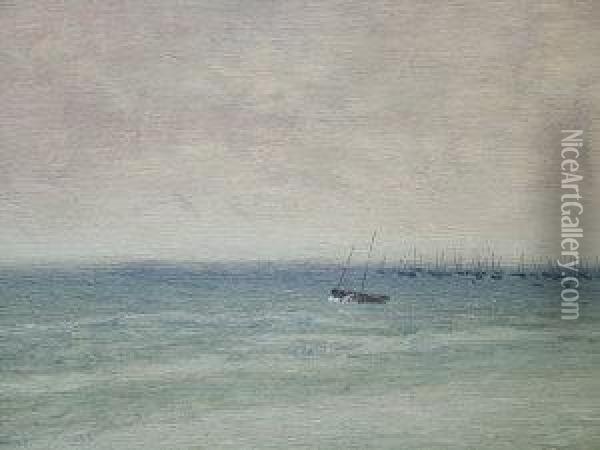 Russian Late 20th Century- Coastal Scene Oil Painting - Nikolai Nikanorovich Dubovsky