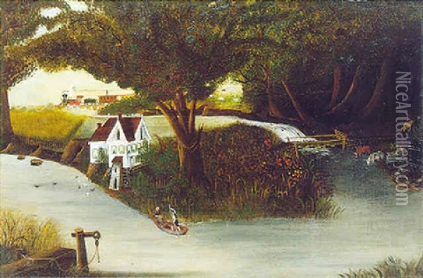 The Valley Farm Oil Painting - Henry Church