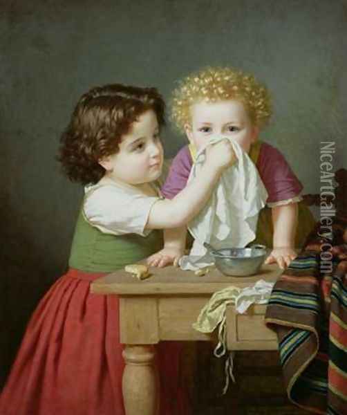 Motherly Instinct 1872 Oil Painting - Amalia Lindegren