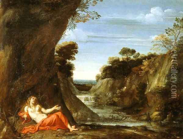 Penitent Magdalen in a Landscape Oil Painting - Gian Battista Viola
