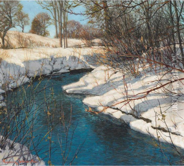 Advancing Spring Oil Painting - Franz Hans Johnston