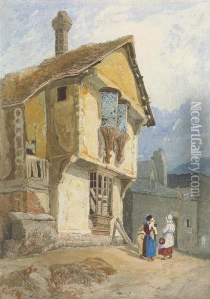 The Old College House, Conway Oil Painting - John Sell Cotman