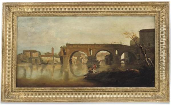 The Ponte Rotto, Rome Oil Painting - (circle of) Wittel, Gaspar van (Vanvitelli)