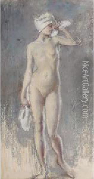 Standing Figure Oil Painting - Henry Tonks