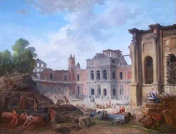 Demolition of the Chateau of Meudon Oil Painting - Hubert Robert