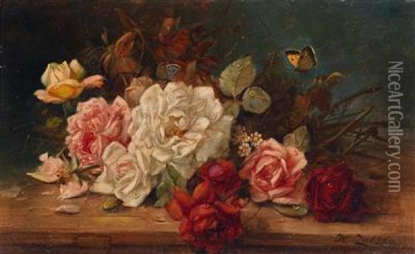 Rosen Oil Painting - Hans Zatzka