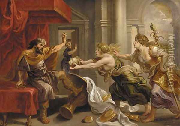 Tereus being presented with the head of his Son Itys Oil Painting - Sir Peter Paul Rubens