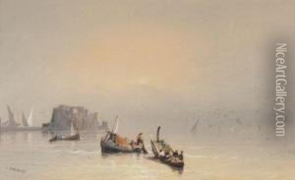 Pecheurs Devant Naples Oil Painting - Vincent Courdouan