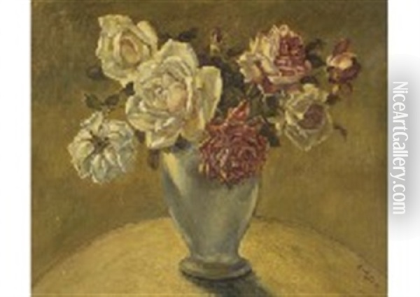 Rose Oil Painting - Kunzo Minami