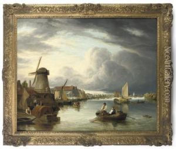 The Thames At Northfleet Oil Painting - John Berney Crome