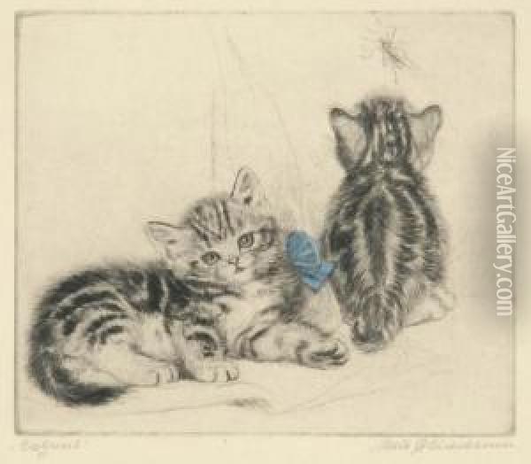 Cat Studies Oil Painting - Meta Pluckebaum