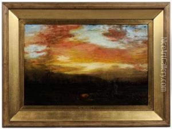 Gleam Of Light, 
Loch Katrine Oil Painting - Arthur Parton