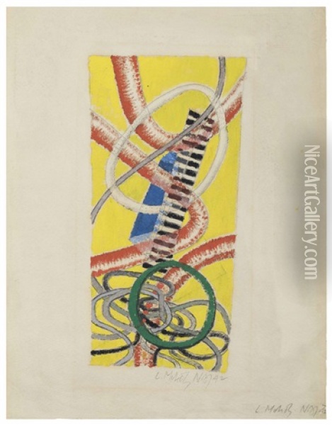 Formes Oil Painting - Laszlo Moholy-Nagy