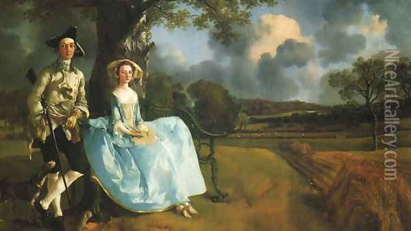 Robert Andrews and his Wife, Frances Oil Painting - Thomas Gainsborough