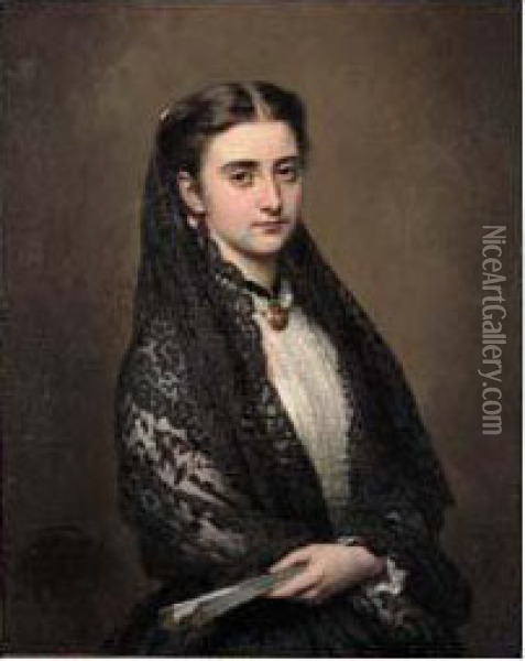 Portrait De La Duchesse D'eichtal Oil Painting - Franz Xavier Winterhalter