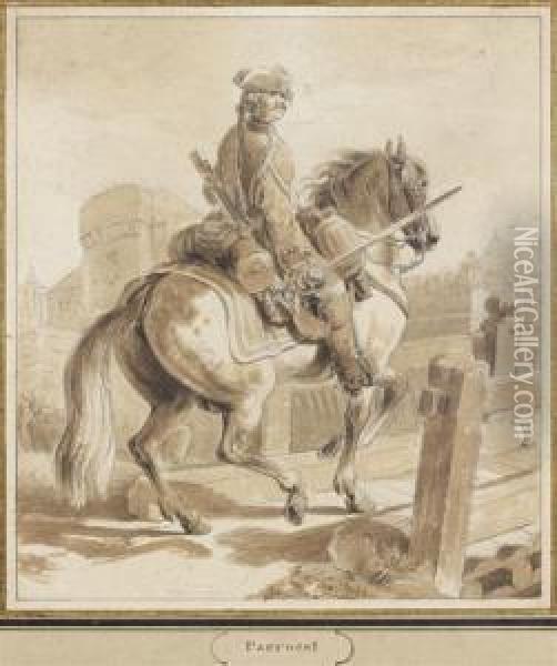 Un Brigadier Du Regiment De Dragons Oil Painting - Francesco Giuseppe Casanova