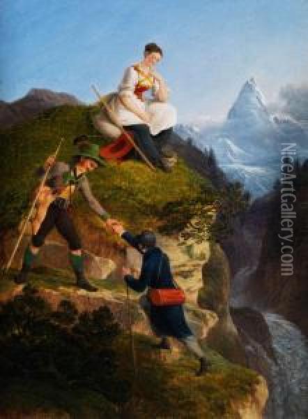 Der Alpinist Oil Painting - Friedrich Philipp Reinhold