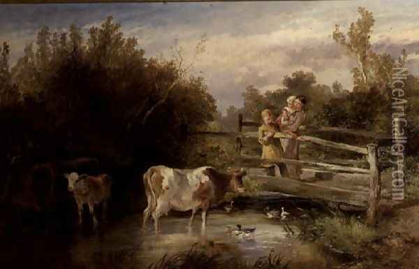 Country Walk Oil Painting - William Henry Pike