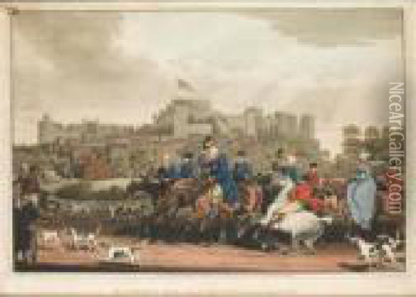 King George Iii Returning From The Hunt With Windsor Castle Beyond Oil Painting - James Pollard