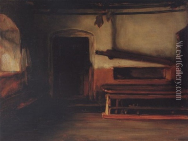 House Interior In Oberaudorf Oil Painting - Nikolaus Gysis