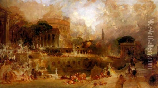 The Destruction Of Corinth Oil Painting - Thomas Allom