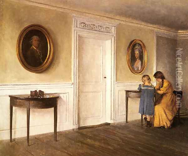 Two of the Artist's Daughters At Liselund Oil Painting - Peter Vilhelm Ilsted