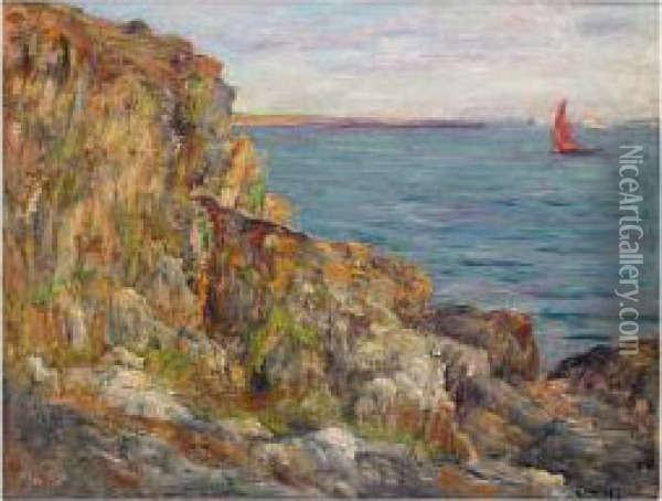 Evening On The Coast Of Brittany Oil Painting - Aloysius C. O'Kelly