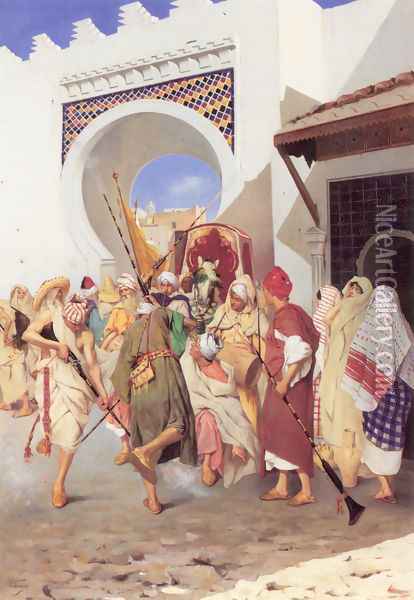 The Morrocan Wedding Dance Oil Painting - Eugene Tommasi
