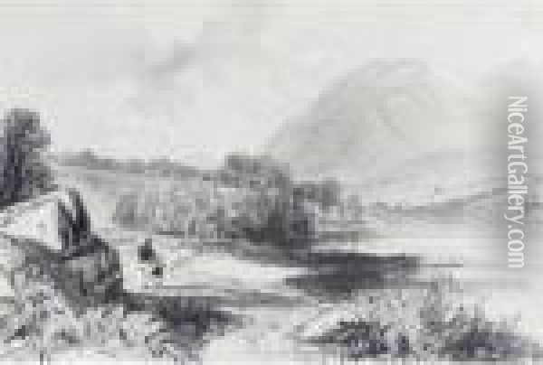 Loweswater Oil Painting - Edward Lear