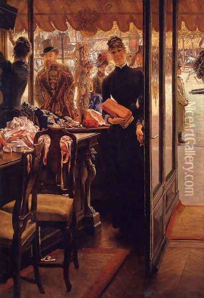 The Shop Girl Oil Painting - James Jacques Joseph Tissot