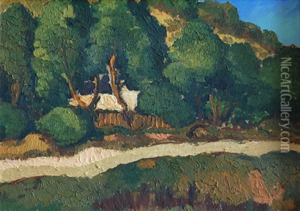 River Oil Painting - Karel Bohacek