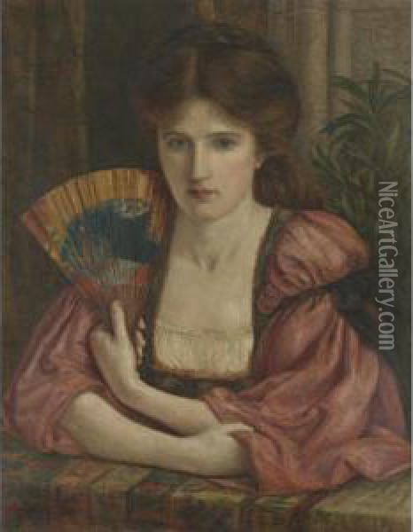 Self Portrait In Medieval Dress Oil Painting - Maria Euphrosyne Spartali, later Stillman