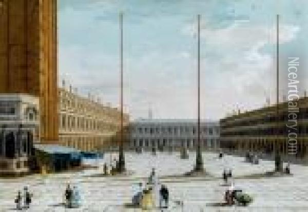 Venezia, Piazza San Marco Oil Painting - Giuseppe Bernardino Bison