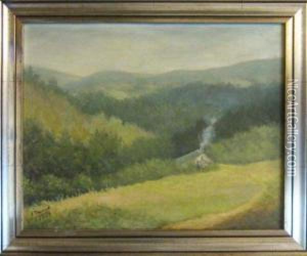 Paysage. Oil Painting - Eugene Thirion