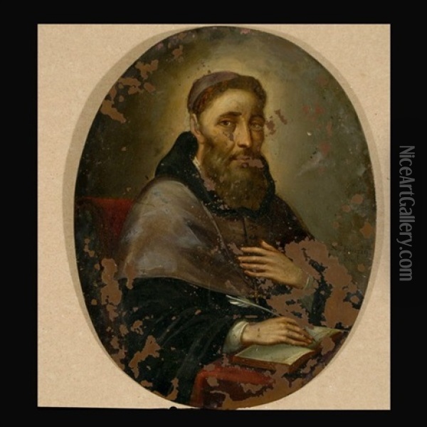 Portrait Of A Writer Oil Painting - Nicolas Enriquez