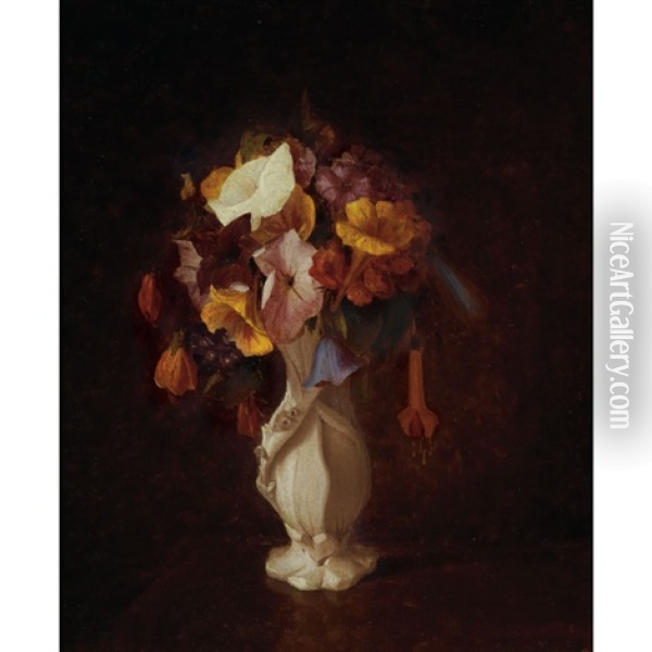Flower Study Oil Painting - Sanford Robinson Gifford