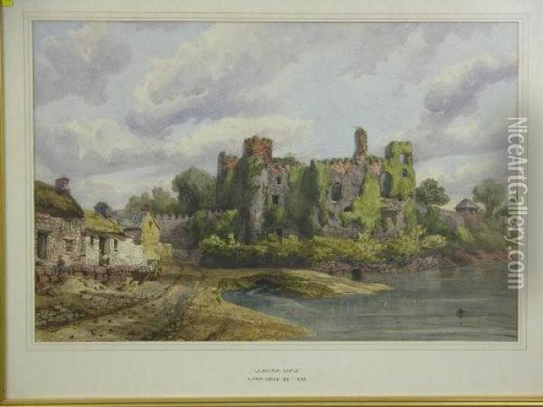 Laugharne Castle Oil Painting - Alfred John Keene