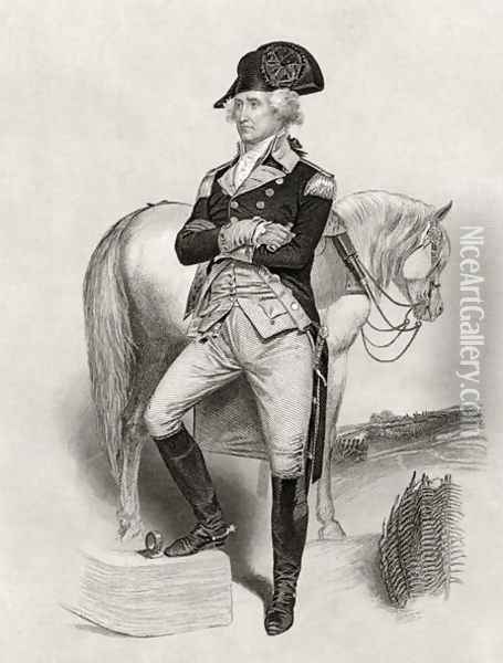 George Washington in 1775, from 'Life and Times of Washington', Volume I, 1857 Oil Painting - Alonzo Chappel