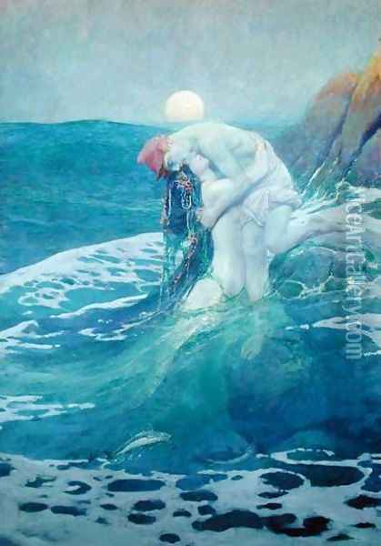 The Mermaid, 1909 Oil Painting - Howard Pyle
