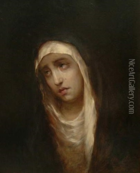 Vierge En Priere Oil Painting - Modesto Texidor y Torres