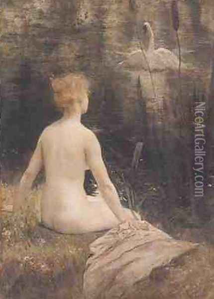 Leda and the Swan Oil Painting - Henri Gervex
