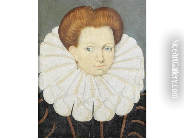 Portrait Of A Lady, Bust-length, With A Large Ruff Oil Painting - Francois Quesnel