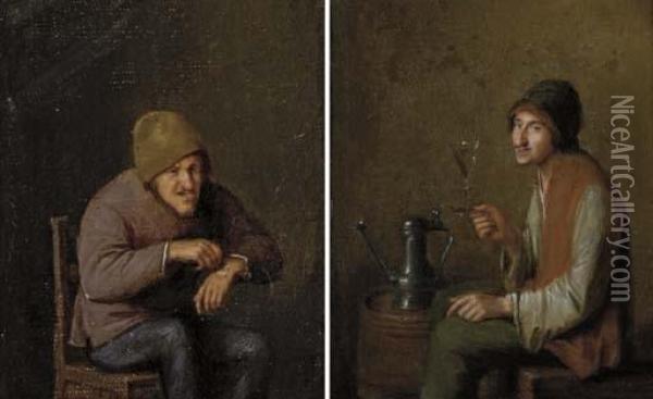 A Sense Of Touch; And A Sense Of Taste Oil Painting - Pieter Harmensz Verelst